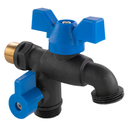 Garden Bib Double Tap 1/2" BSPM (Black/Blue)
