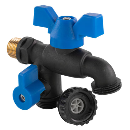 Garden Bib Double Tap 1/2" BSPM (Black/Blue)