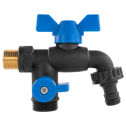 Garden Bib Double Tap 1/2" BSPM (Black/Blue)