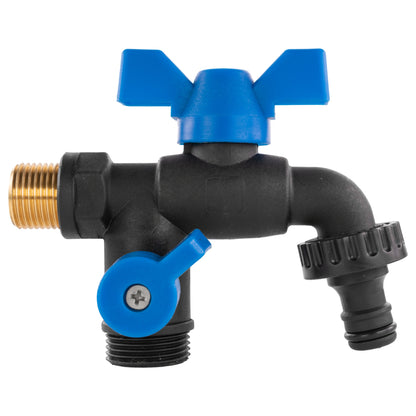 Garden Bib Double Tap 1/2" BSPM (Black/Blue)