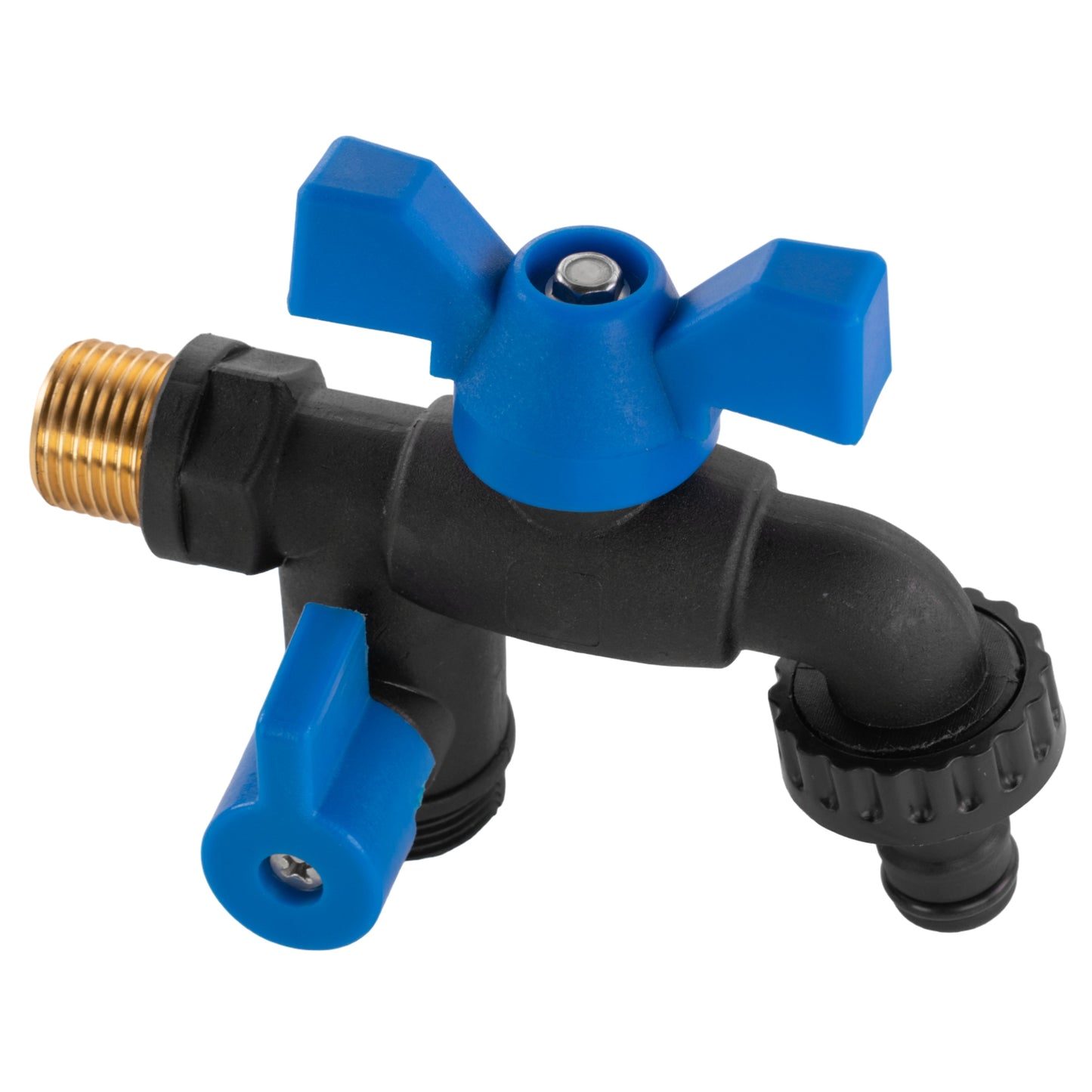 Garden Bib Double Tap 1/2" BSPM (Black/Blue)