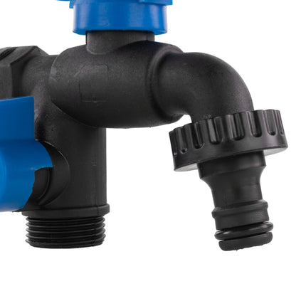 Garden Bib Double Tap 1/2" BSPM (Black/Blue)