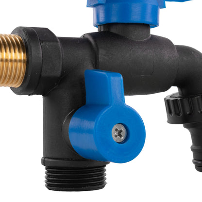 Garden Bib Double Tap 1/2" BSPM (Black/Blue)