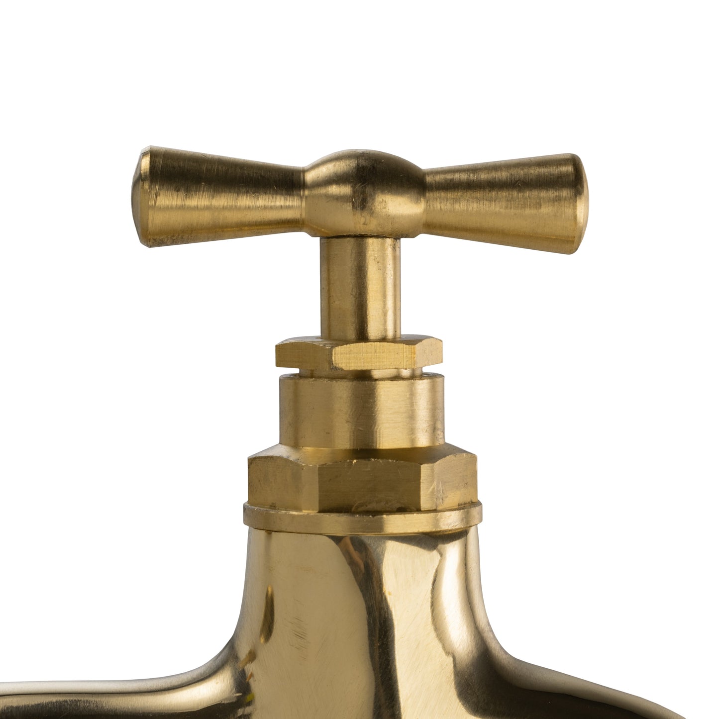 Garden Tap Polished Brass 1/2" BSPM - 15mm Barb