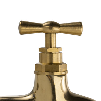 Garden Tap Polished Brass 1/2" BSPM - 15mm Barb