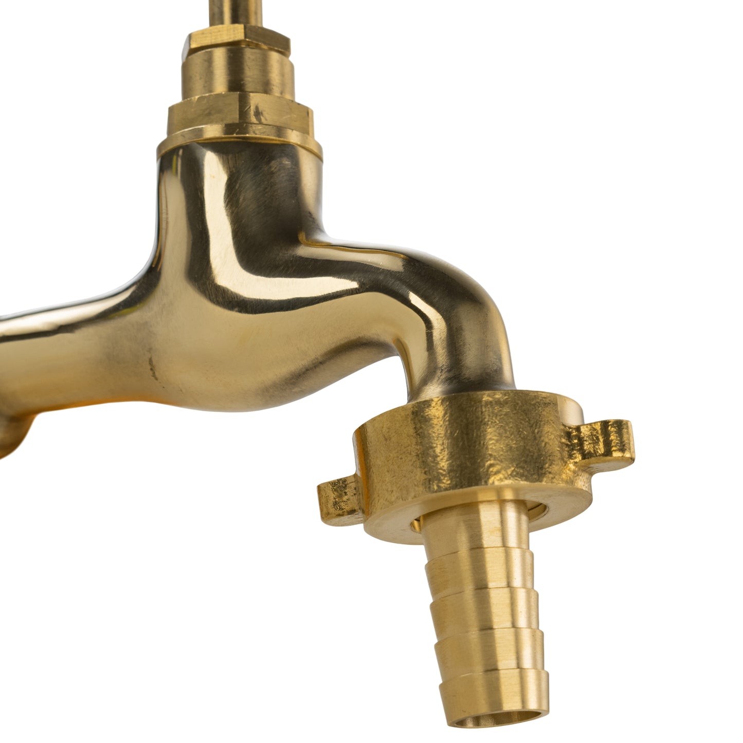 Garden Tap Polished Brass 1/2" BSPM - 15mm Barb