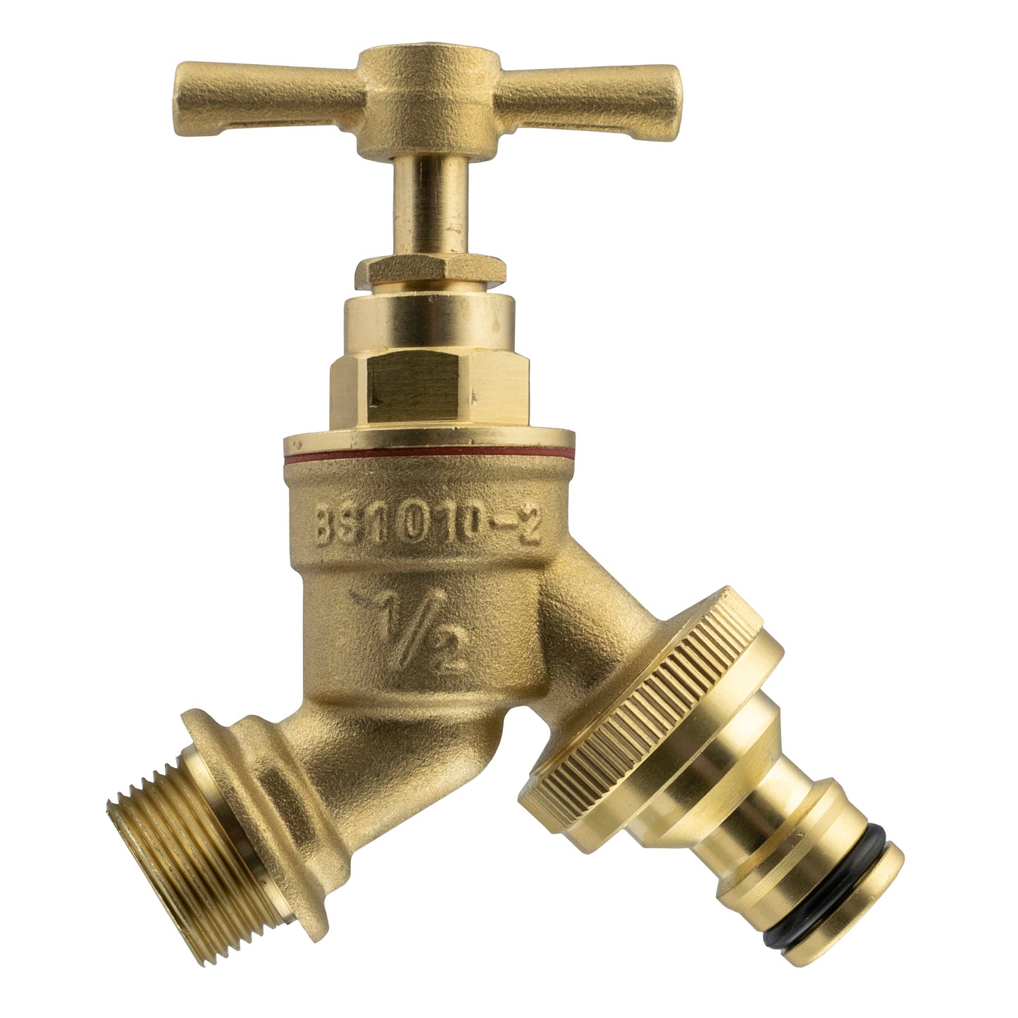 Garden Bib Tap Brass 1/2" BSPM - Quick Connect