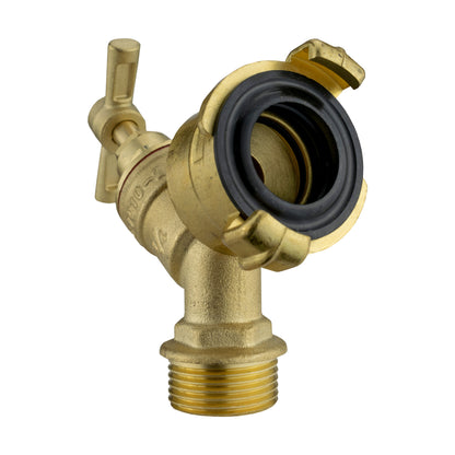 25mm MDPE Wall Flange with Brass Bib Tap Geka Claw Outlet