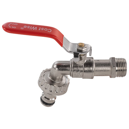 Garden Lever Tap 3/4" BSPM - Quick Connect - Zinc Nickle Plated