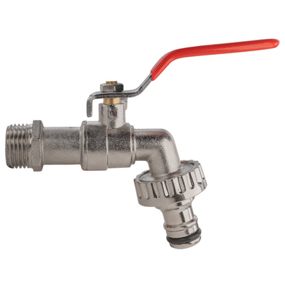 Garden Lever Tap 3/4" BSPM - Quick Connect - Zinc Nickle Plated