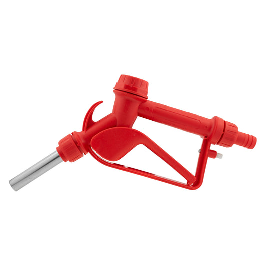 Fuel Nozzle Gun 3/4" Barb Inlet - Metal Outlet (Red)