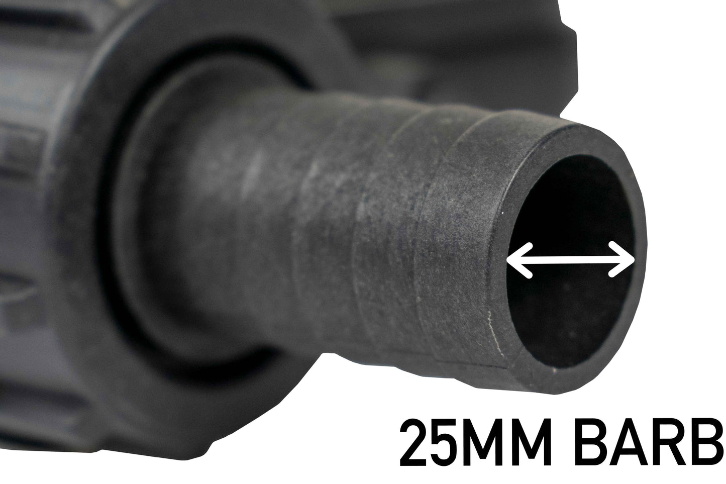 Fuel Nozzle Gun 1" Barb Inlet - 25mm Outlet (Black)
