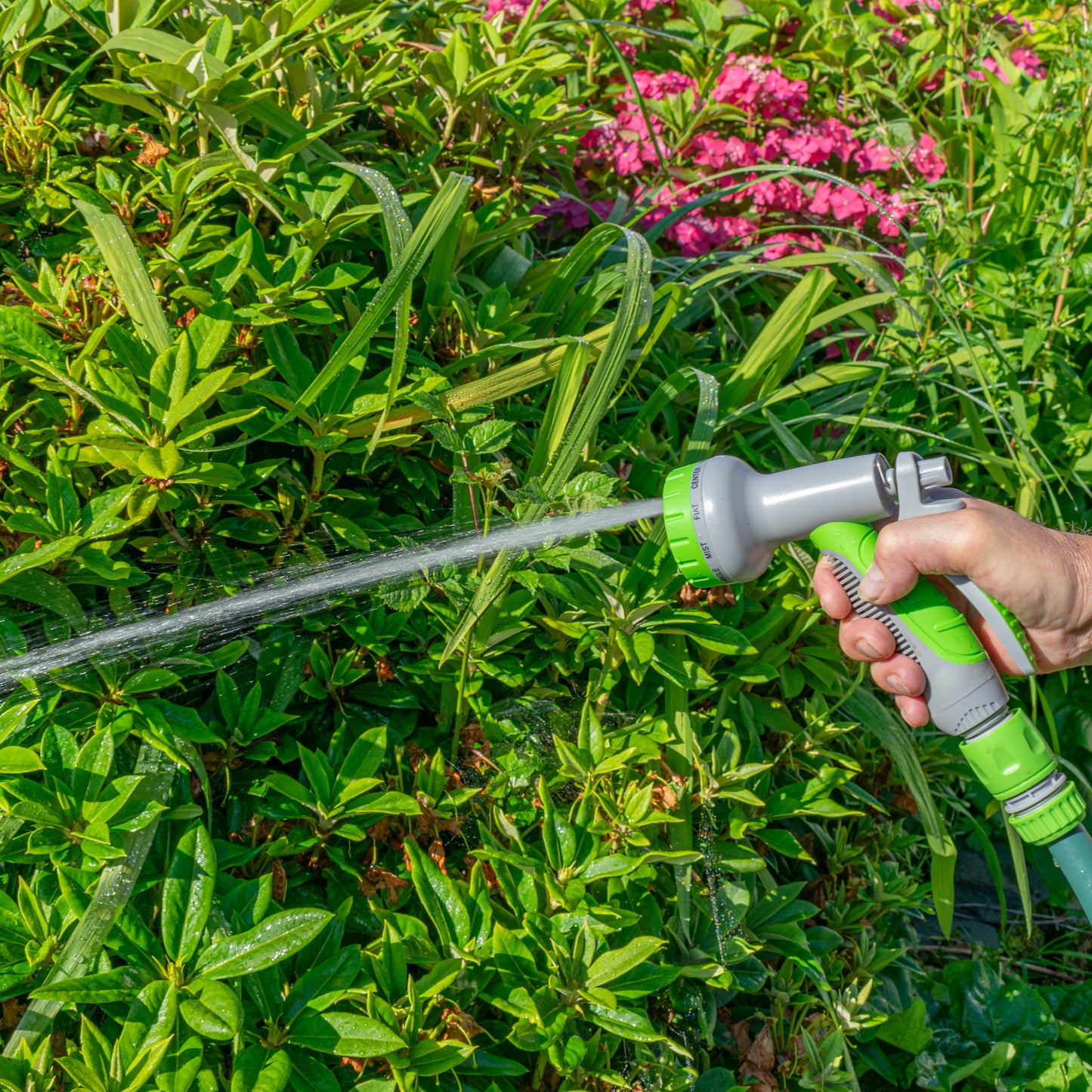 Hose Gun Water Sprayer Multi Pattern Adjustable (Lime/Grey)