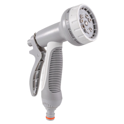 Hose Gun Water Sprayer Multi Pattern Adjustable (White/Grey)