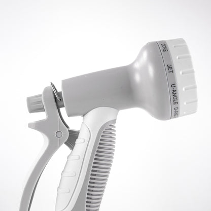 Hose Gun Water Sprayer Multi Pattern Adjustable (White/Grey)