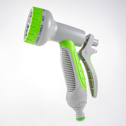 Hose Gun Water Sprayer Multi Pattern Adjustable (Lime/Grey)