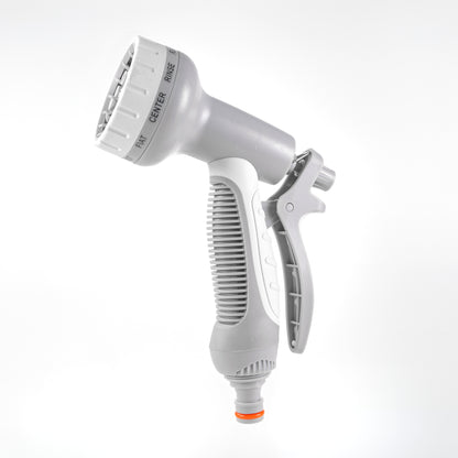 Hose Gun Water Sprayer Multi Pattern Adjustable (White/Grey)