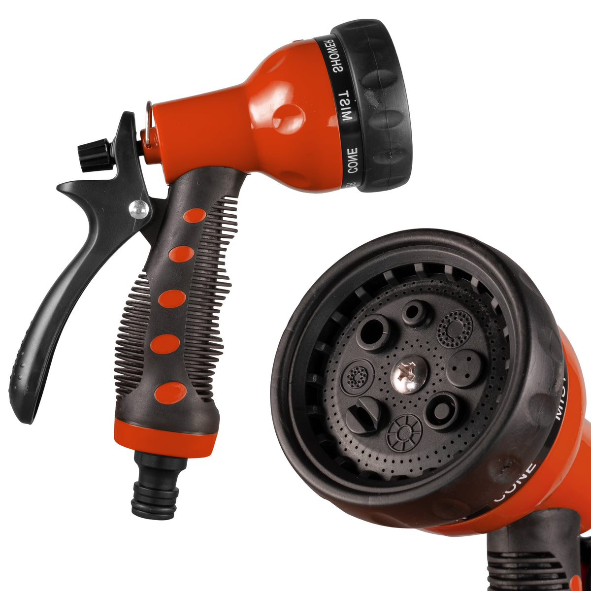 Cost Wise Orange 8-Pattern Hose Spray Gun with Trigger Lock
