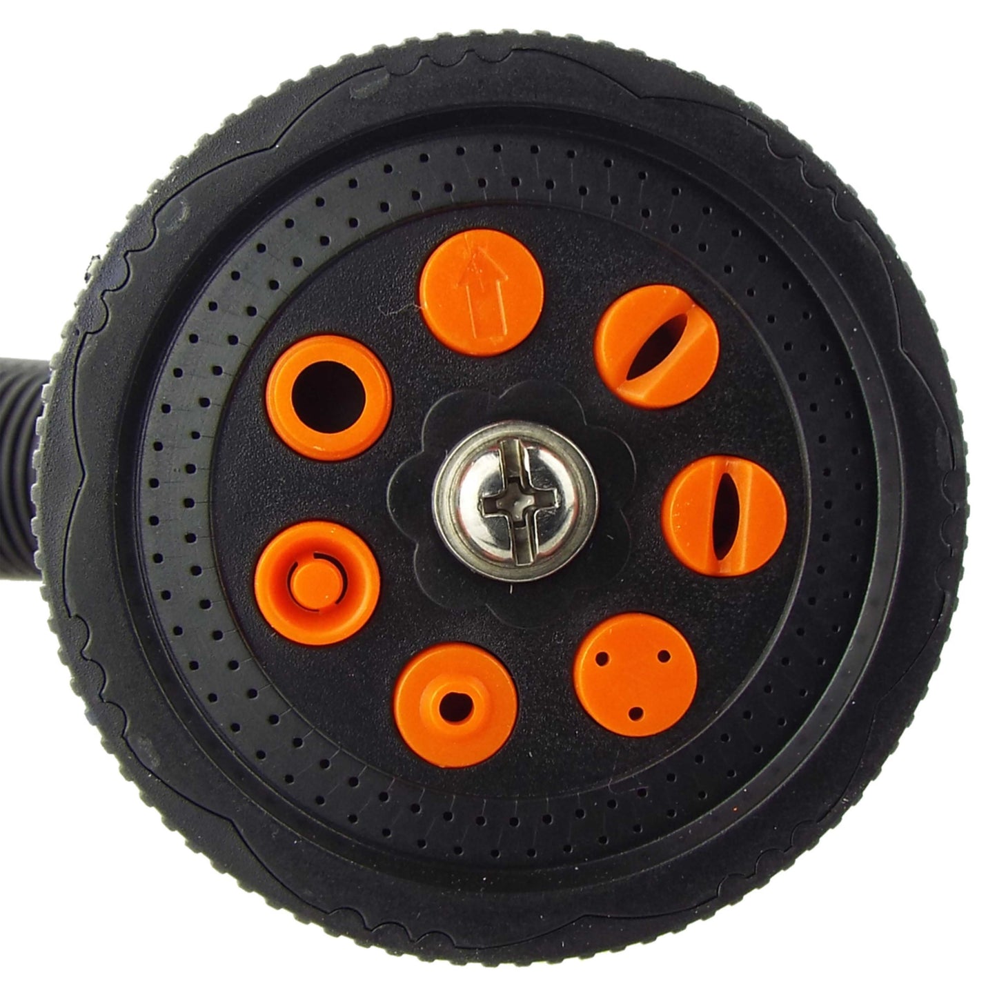 Hose Gun Metal Water Sprayer 7-Pattern (Black/Orange)