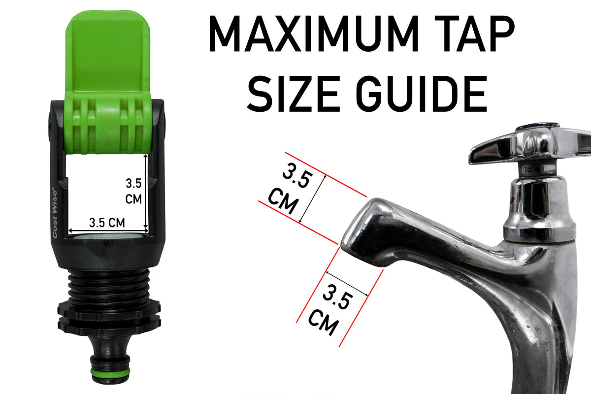 Kitchen Tap to Hose Adapter – Green Lever Clamp