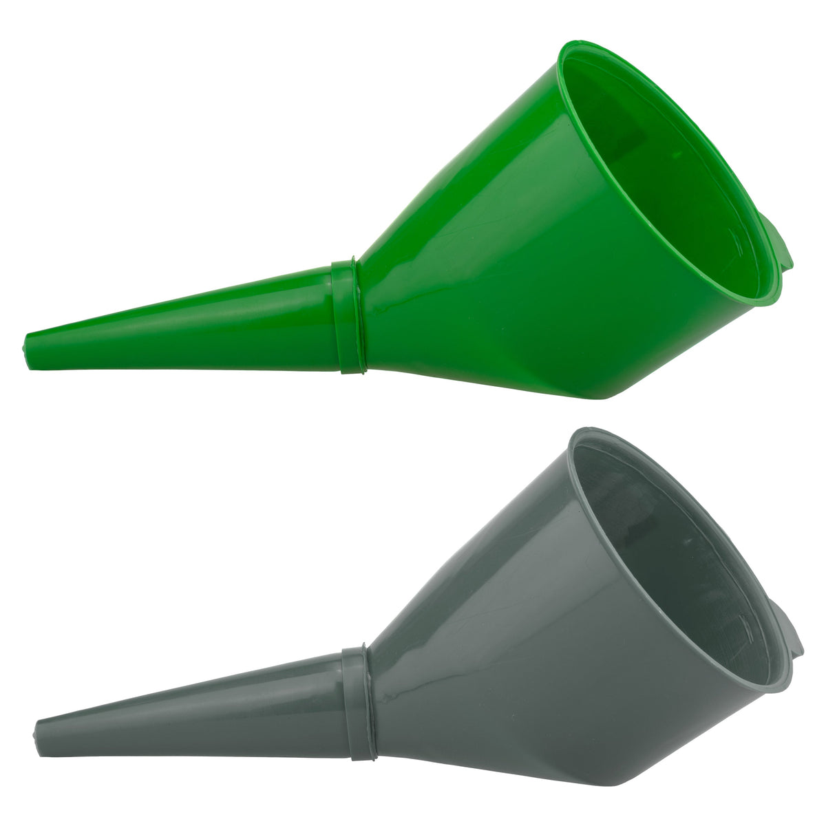 Angled Fuel Funnel Pair with Mesh Filters – Grey & Green