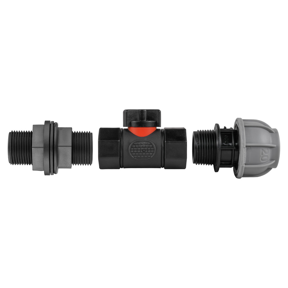 Water-Butt Connector & Valve – 20mm MDPE Outlet