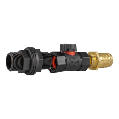 Water-Butt Connector & Valve – 25mm Brass Barb