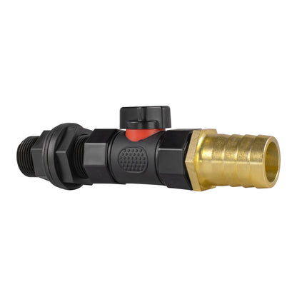 Water-Butt Connector & Valve – 25mm Brass Barb