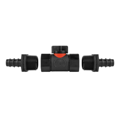 In-Line Valve with 16mm Barbed Irrigation Connector Outlets