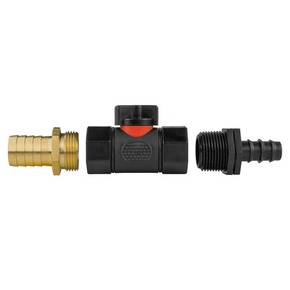 Inline Valve Kit – 16mm Irrigation Barb to 19mm Brass Barb