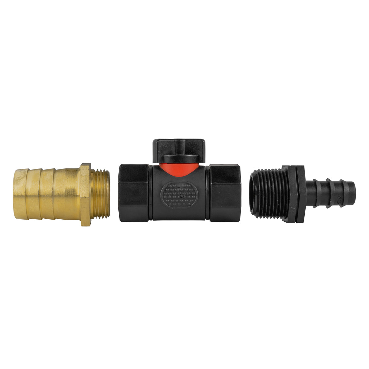 Inline Valve Kit – 16mm Irrigation Barb to 25mm Brass Barb
