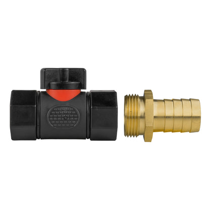 Inline Valve Kit – 19mm Brass Barb to ¾″ BSP Female Outlet