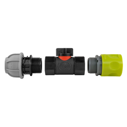 Lime Female Quick Coupling & Valve – 20mm MDPE Connector