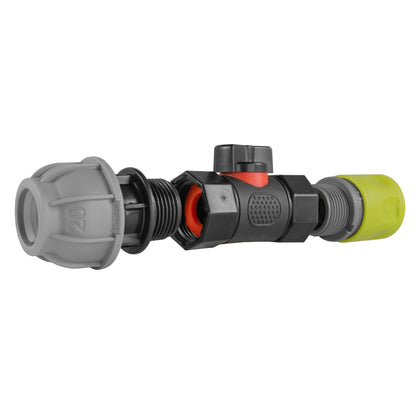 Lime Female Quick Coupling & Valve – 20mm MDPE Connector