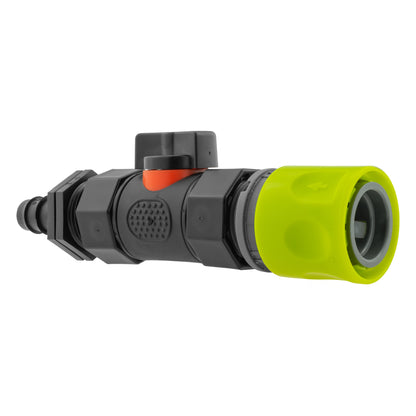 Lime Female Quick Coupling & Valve – 16mm Irrigation Barb