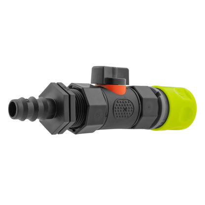 Lime Female Quick Coupling & Valve – 16mm Irrigation Barb