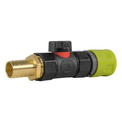 Lime Female Quick Coupling & Valve – 19mm Brass Barb