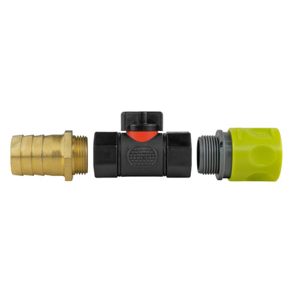 Lime Female Quick Coupling & Valve – 25mm Brass Barb