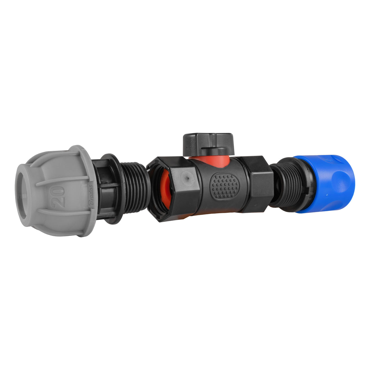 Blue Female Quick Coupling & Valve – 20mm MDPE Connector
