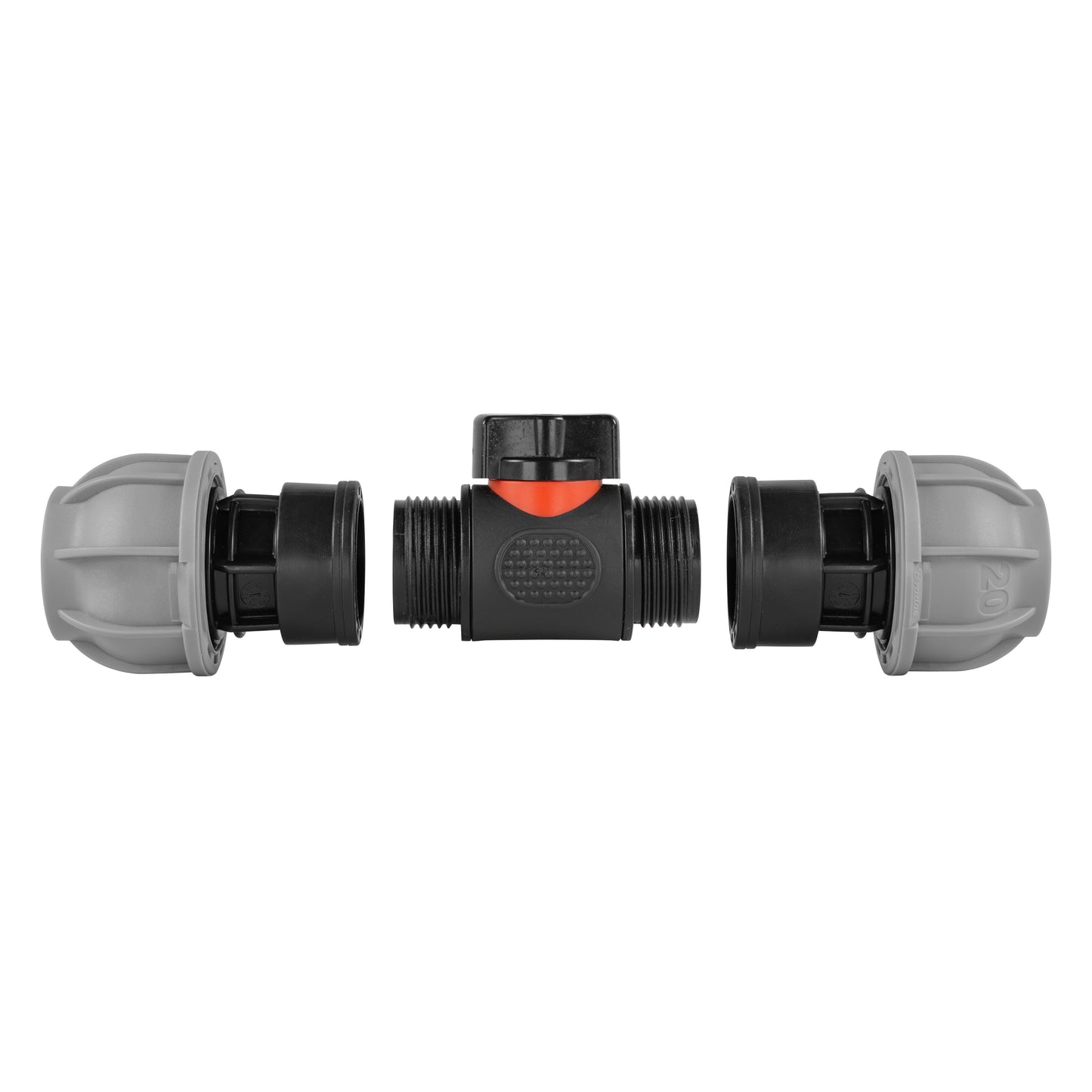 20mm MDPE Straight Connectors with In-Line Valve