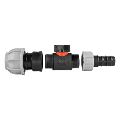Inline Valve Kit – 20mm MDPE Connector to 20mm Irrigation Barb