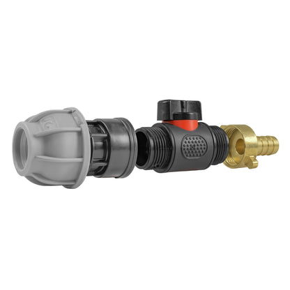 Inline Valve Kit – 20mm MDPE Connector to 13mm Brass Barb
