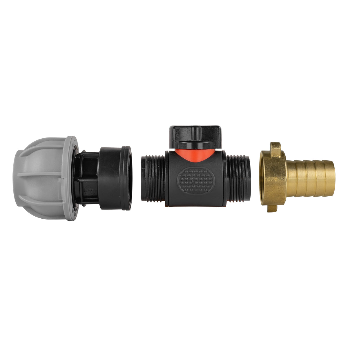 Inline Valve Kit – 20mm MDPE Connector to 19mm Brass Barb