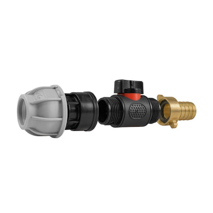 Inline Valve Kit – 20mm MDPE Connector to 19mm Brass Barb