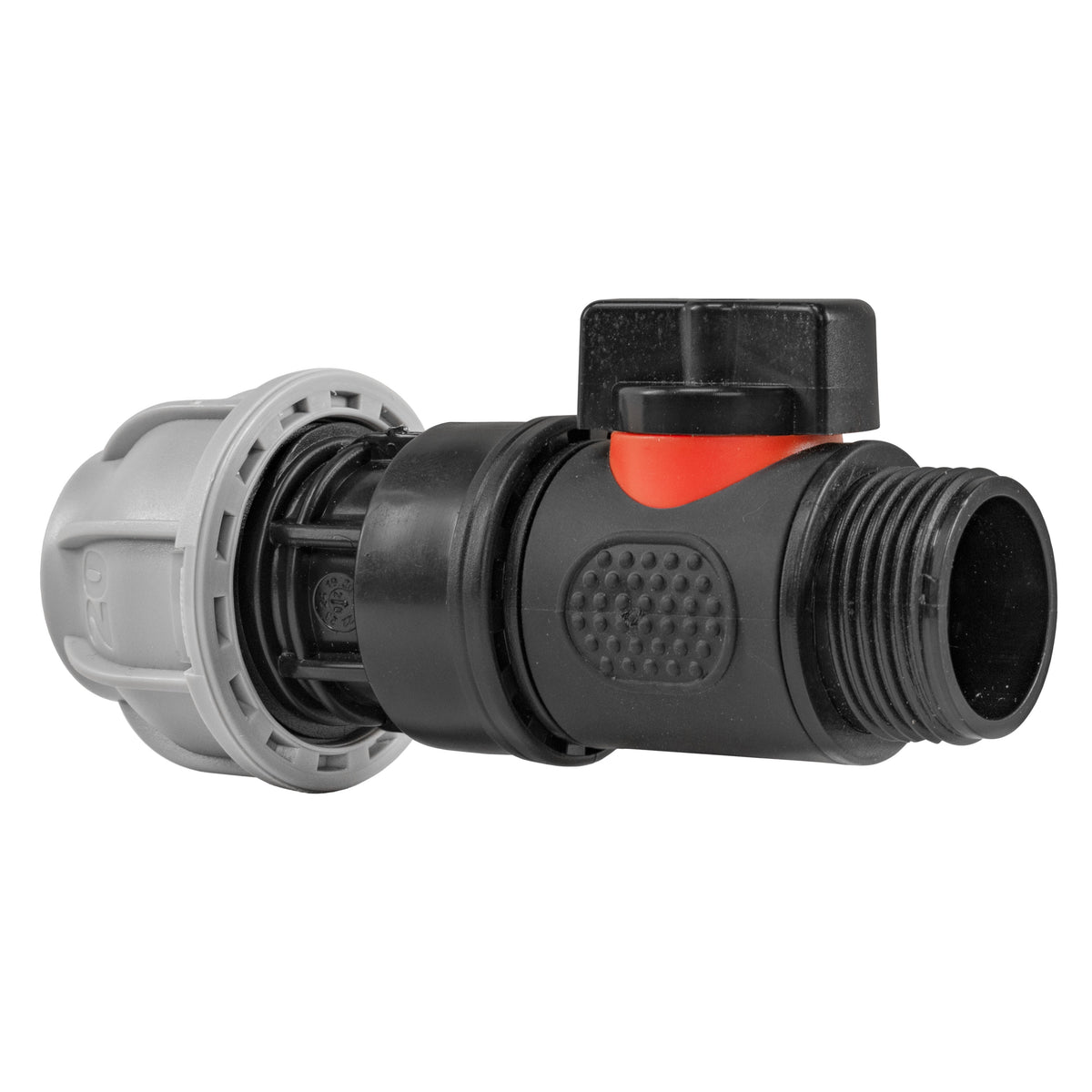 Inline Valve Kit – 20mm MDPE Connector to ¾″ BSP Male Outlet
