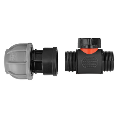 Inline Valve Kit – 20mm MDPE Connector to ¾″ BSP Male Outlet
