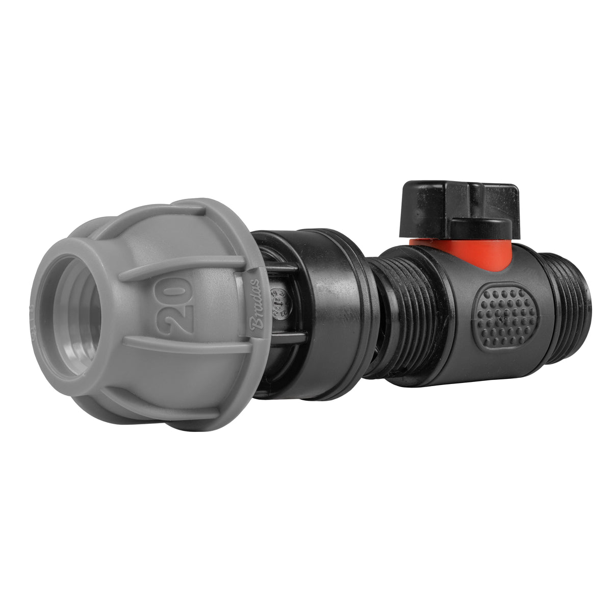 Inline Valve Kit – 20mm MDPE Connector to ¾″ BSP Male Outlet