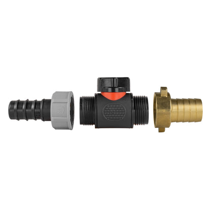 Inline Valve Kit – 20mm Irrigation Barb to 19mm Brass Barb
