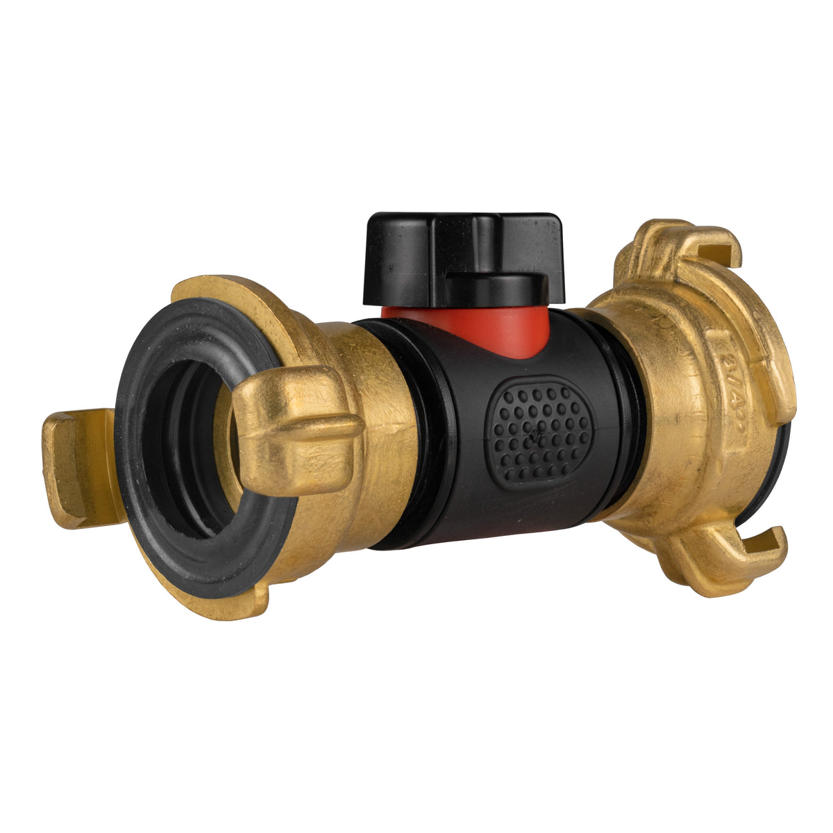 Black Inline Valve Kit with 2 Geka-Type Claw Couplings
