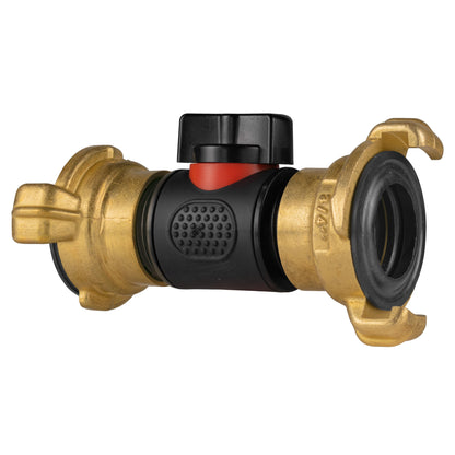Black Inline Valve Kit with 2 Geka-Type Claw Couplings